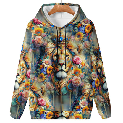 Lions Floral Kingdom - Unisex Hoodie - A Regal Bloom