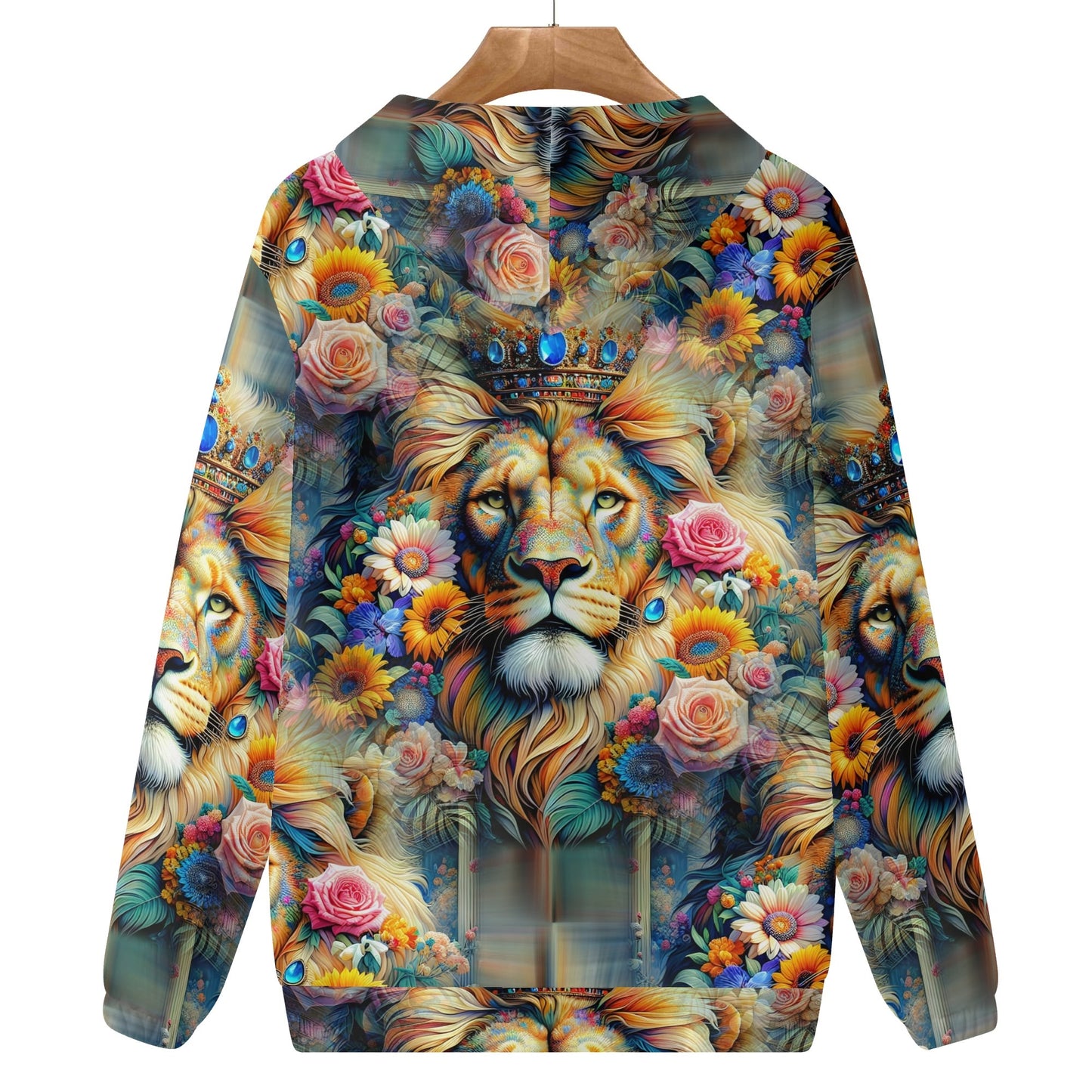 Lions Floral Kingdom - Unisex Hoodie - A Regal Bloom