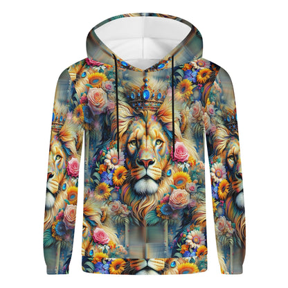 Lions Floral Kingdom - Unisex Hoodie - A Regal Bloom