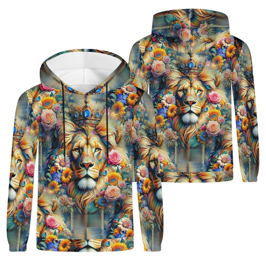 Lions Floral Kingdom - Unisex Hoodie - A Regal Bloom