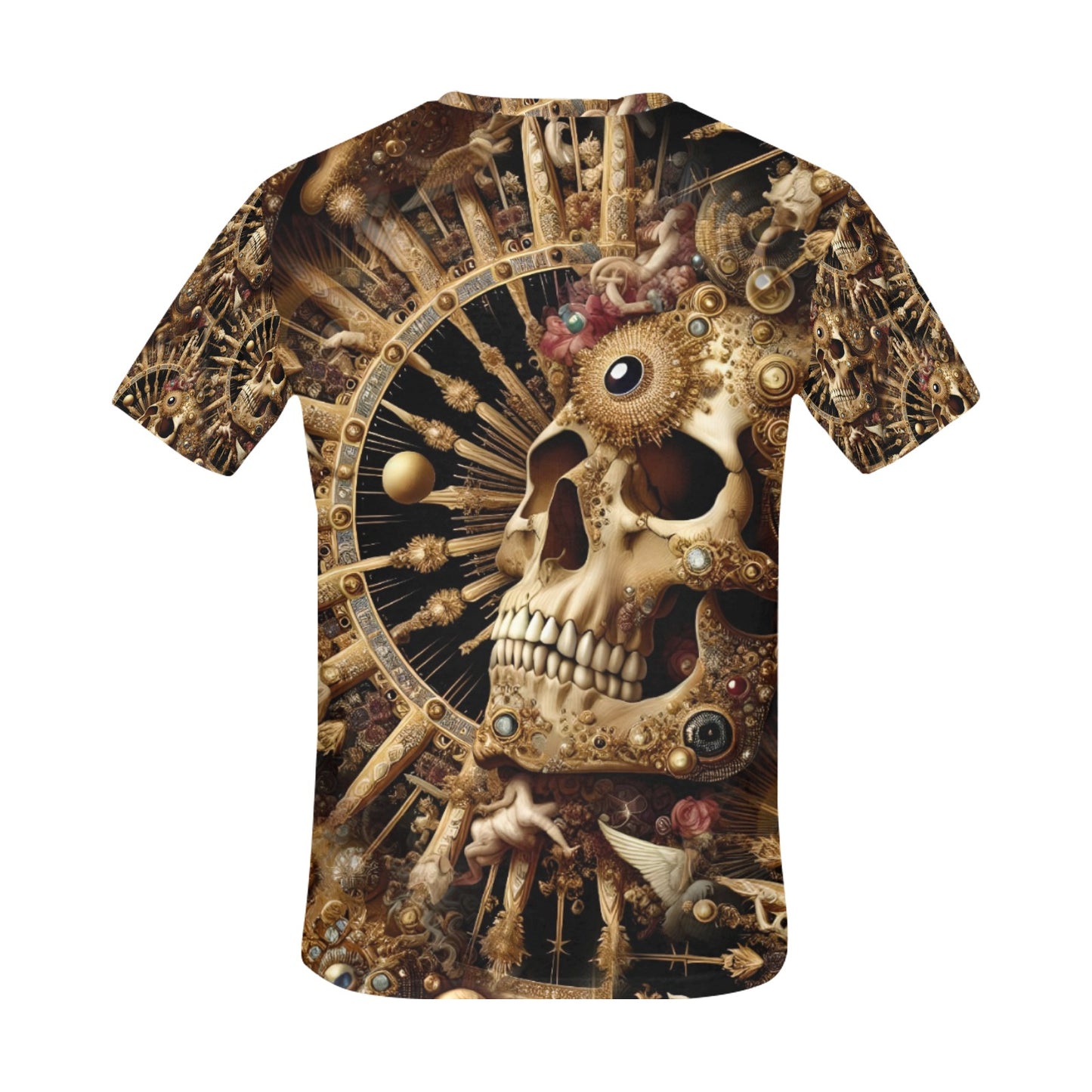 Baroque Bliss - Unisex All Over Print Skull T-Shirt