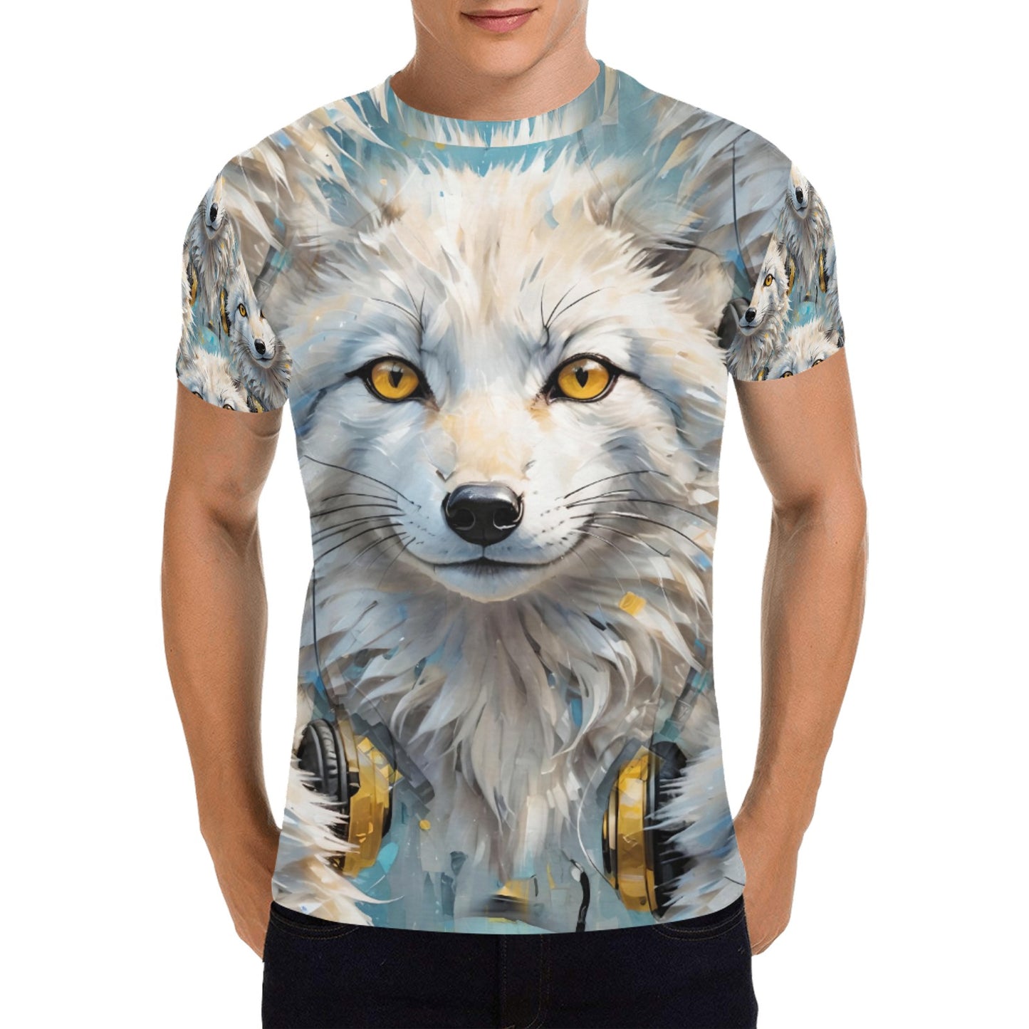 Snowy Fox Beats - Unisex All Over Print T-Shirt