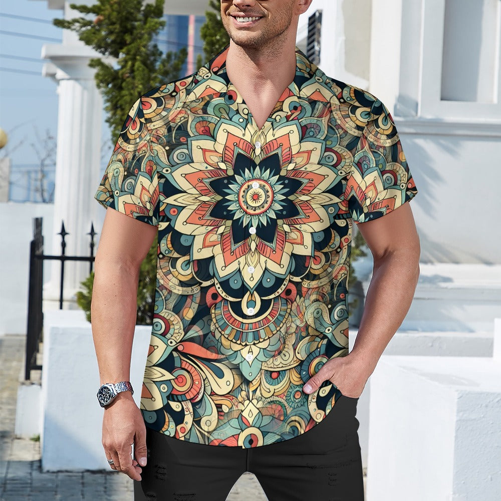 Visual Feast - Cuban Collar Shirt - A Kaleidoscope of Colors