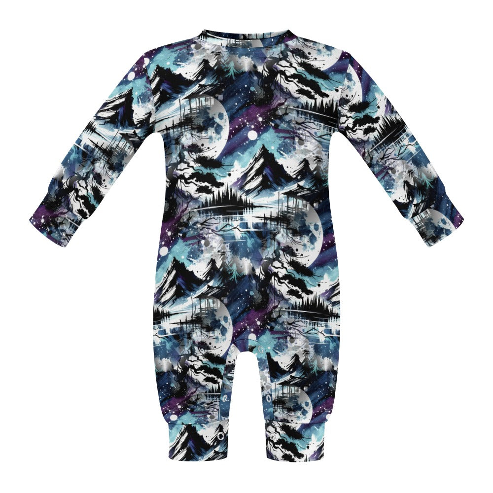 Silent Night - Patterned Baby Onesie - A Serene Winter Dream