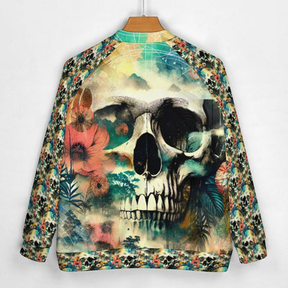 Spaced Out Skull - All-Over-Print Baseball Jacket