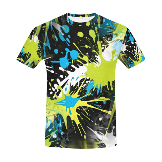 Ink Splashed - Unisex All Over Print Abstract Art T-Shirt