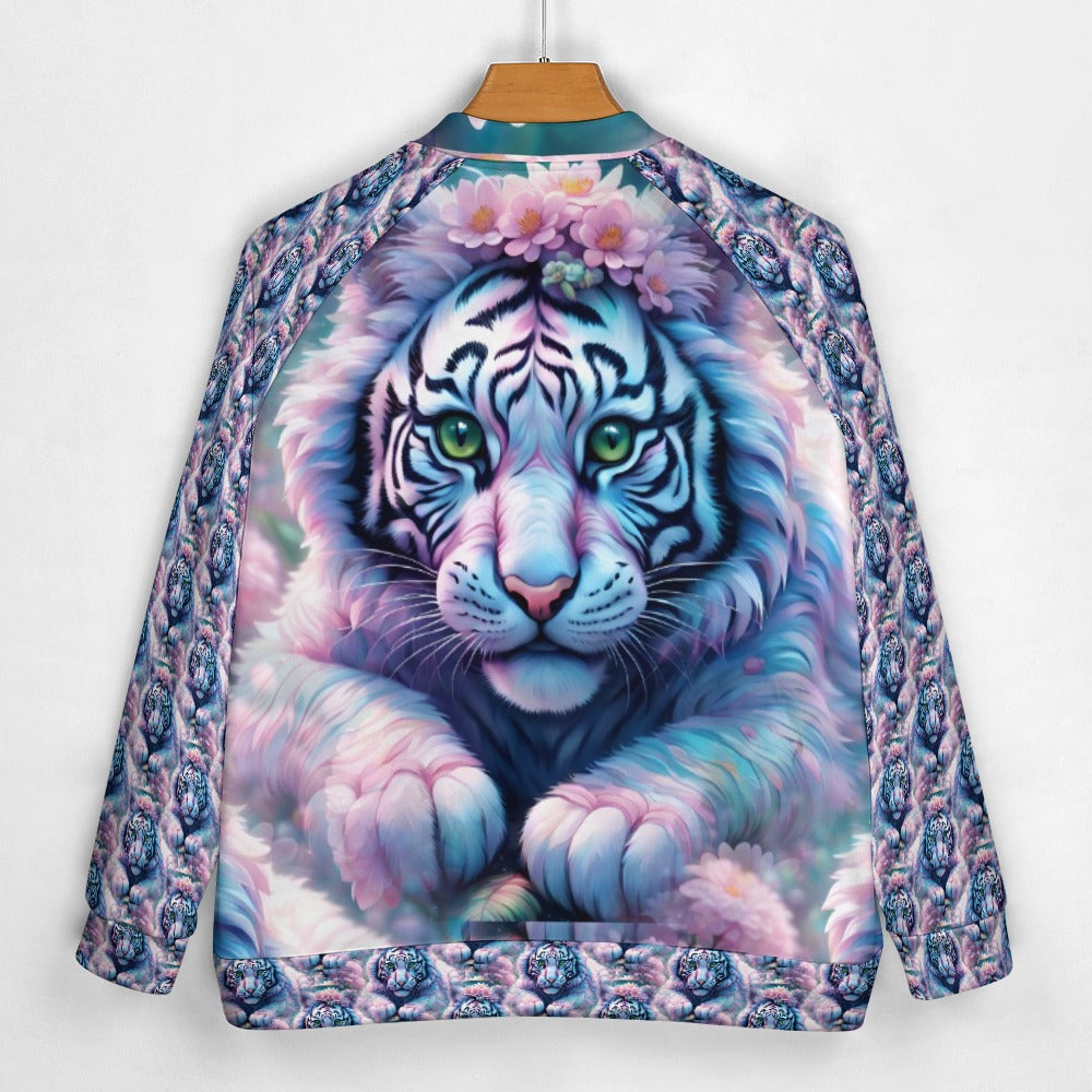 Adorable White Tiger - All-Over-Print Baseball Jacket