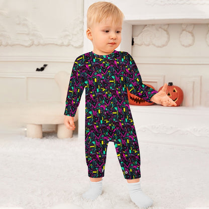 Game Over Galaxy Patterned Baby Onesie - A Futuristic Fashion Statement