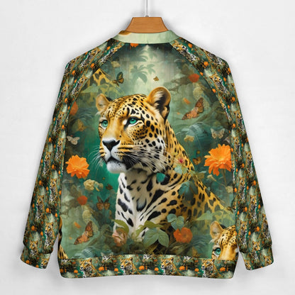 Leopard Flora - All-Over-Print Baseball Jacket