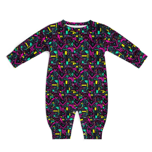 Game Over Galaxy Patterned Baby Onesie - A Futuristic Fashion Statement