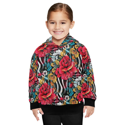 Floral Frenzy - Little Kids Hoodie - A Blooming Delight - 2-7 years