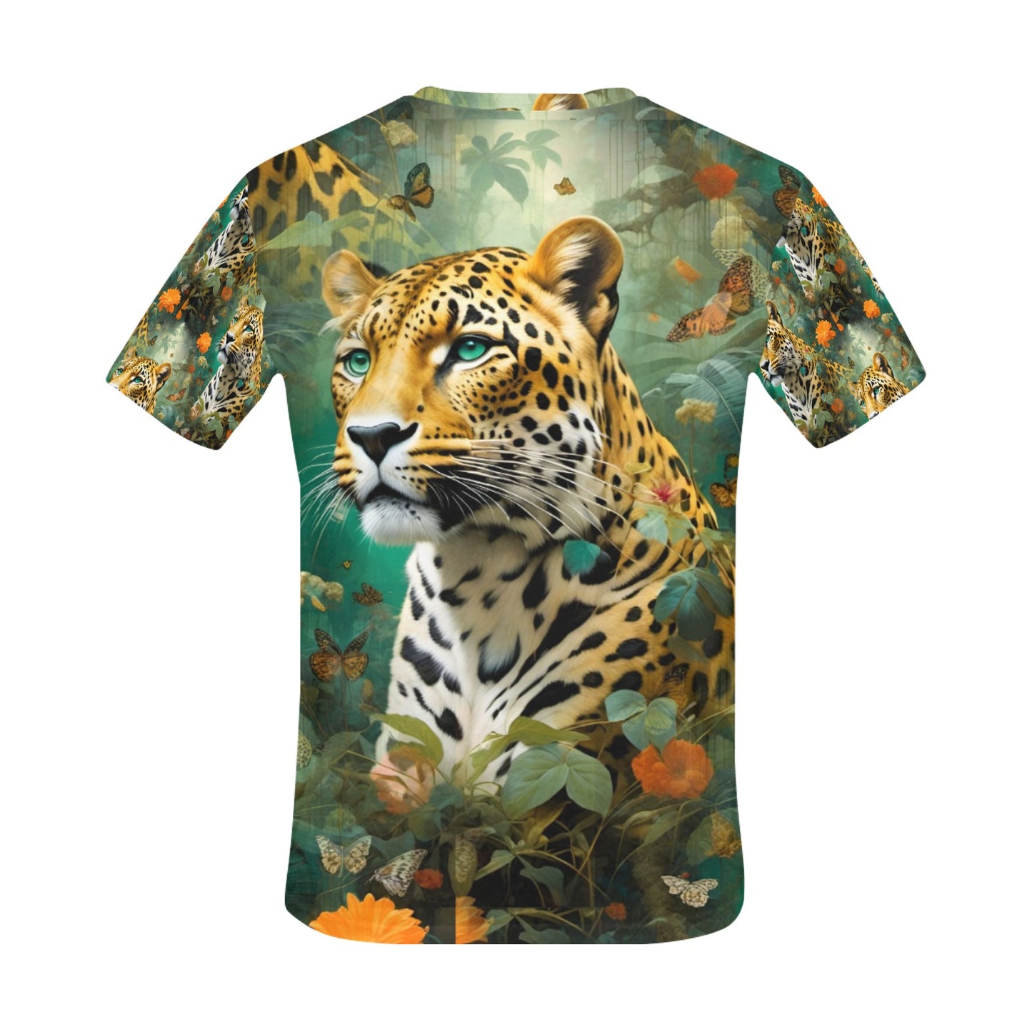 Leopard Flora - Unisex All Over Print T-Shirt