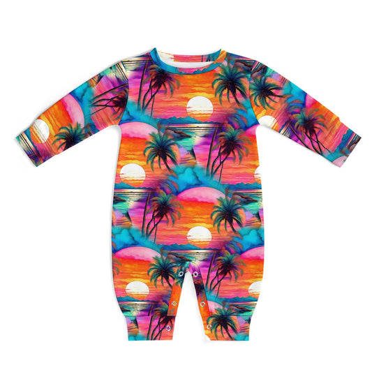 Ocean's Kiss - Patterned Baby Onesie - A Tropical Dream