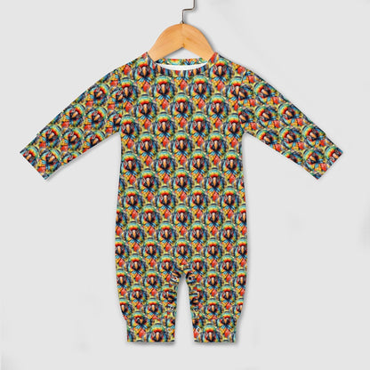 Macaw Beats - Patterned Baby Romper