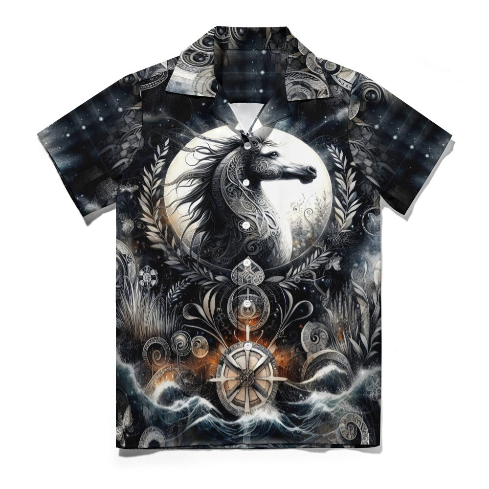 Celestial Charger - Cuban Collar Shirt - A Mystic Fusion