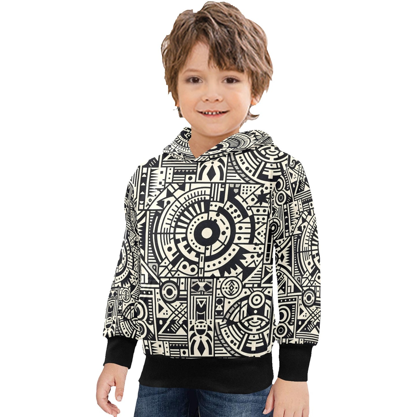 Linear Labyrinth - Little Kids Hoodie - A Mind-Bending Design - 2-7 years