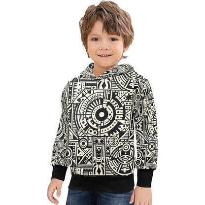 Linear Labyrinth - Little Kids Hoodie - A Mind-Bending Design - 2-7 years