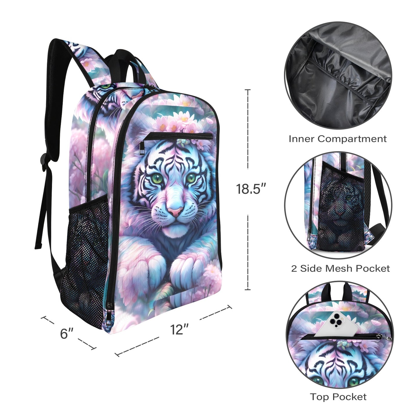 Adorable White Tiger - Fantasy Backpack