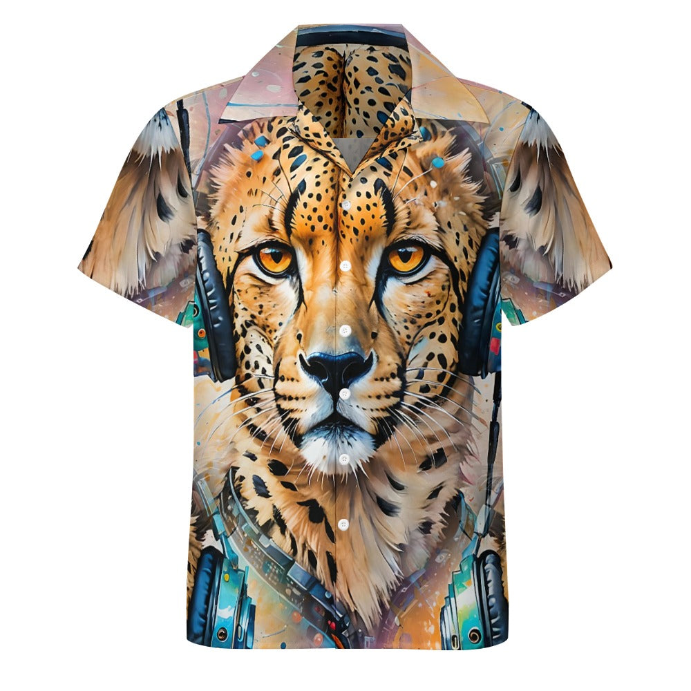 Cheetah Beats - Cuban Collar Shirt