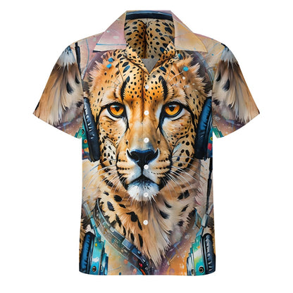 Cheetah Beats - Cuban Collar Shirt