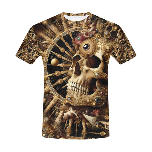 Baroque Bliss - Unisex All Over Print Skull T-Shirt