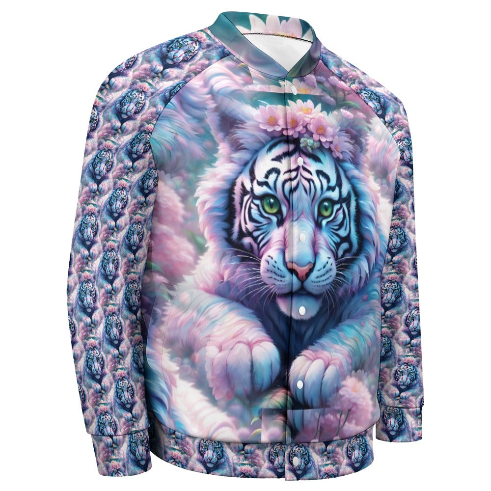 Adorable White Tiger - All-Over-Print Baseball Jacket