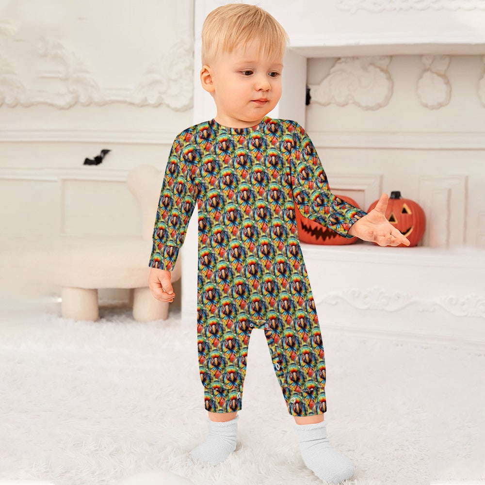 Macaw Beats - Patterned Baby Romper