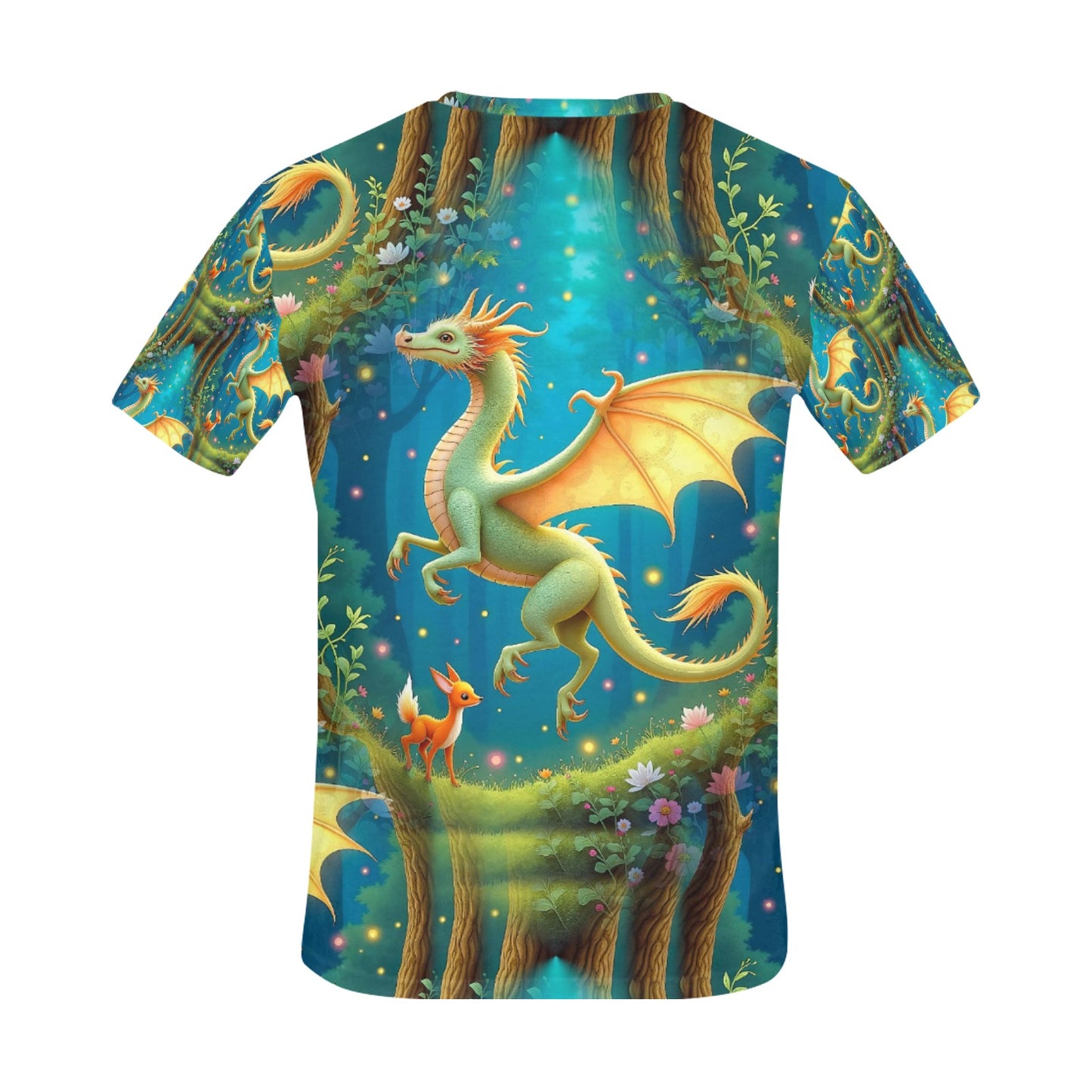 Dragon's Daydream - Unisex All Over Print Enchanted Forest T-Shirt