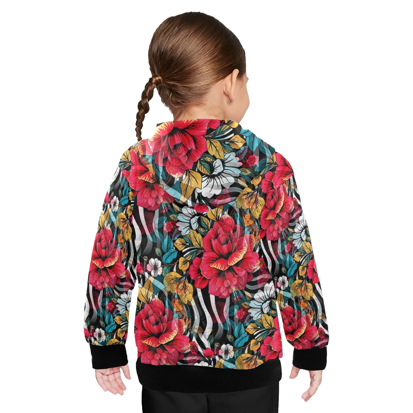 Floral Frenzy - Little Kids Hoodie - A Blooming Delight - 2-7 years