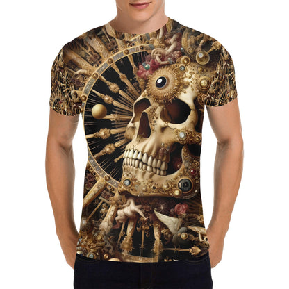 Baroque Bliss - Unisex All Over Print Skull T-Shirt