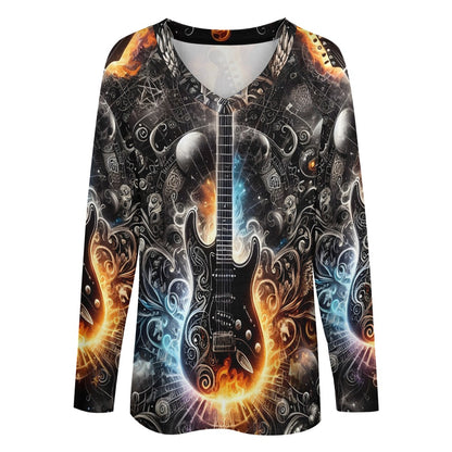 Guitar Galaxy: Where Music Meets the Cosmos Women's tee