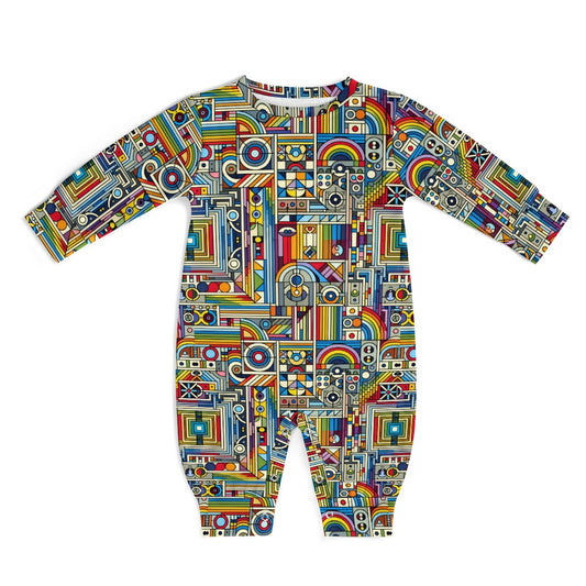 Rainbow Riot - Patterned Baby Onesie - A Vibrant Celebration