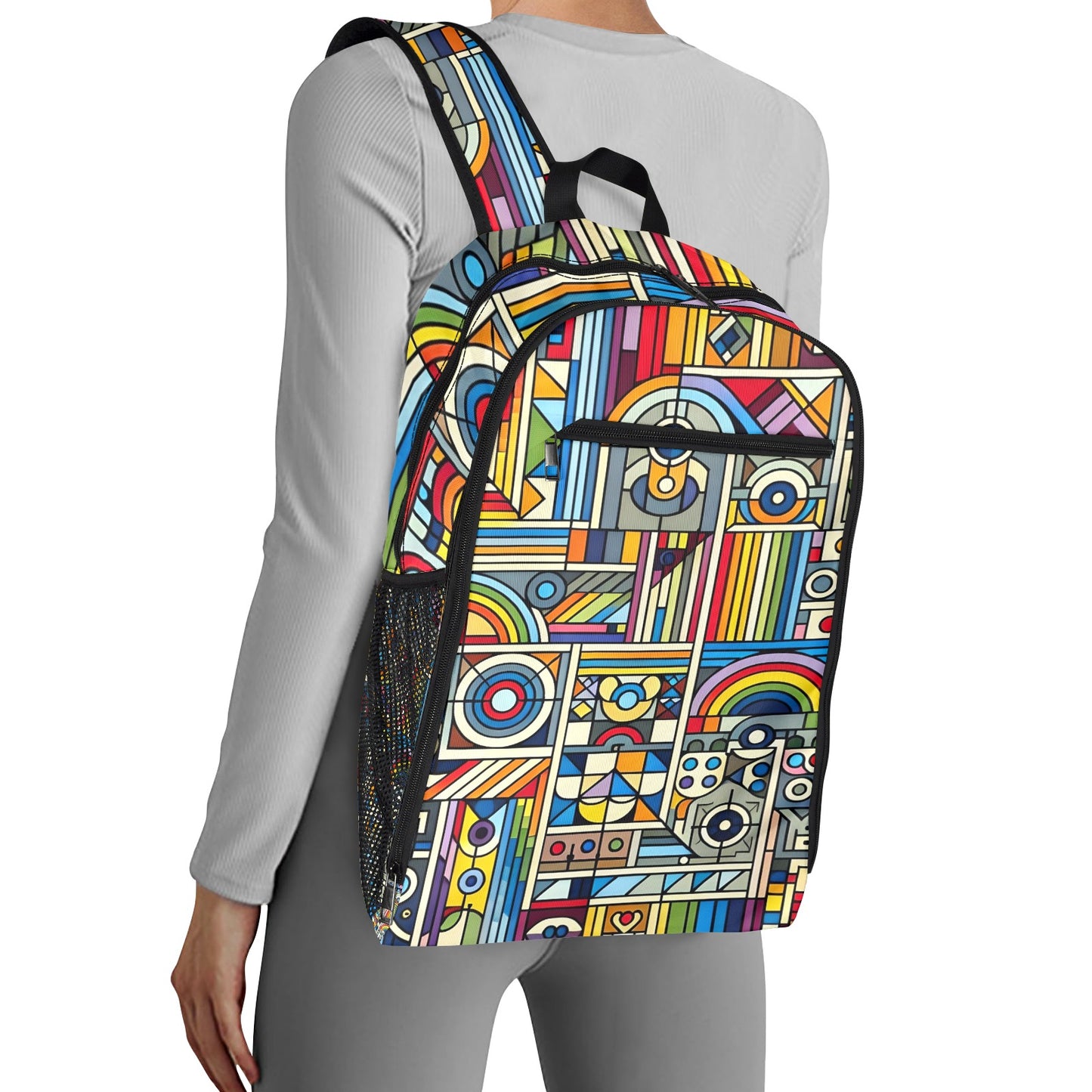 Rainbow Riot: Backpack with a Colorful Explosion