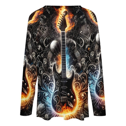 Guitar Galaxy: Where Music Meets the Cosmos Women's tee