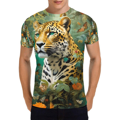 Leopard Flora - Unisex All Over Print T-Shirt