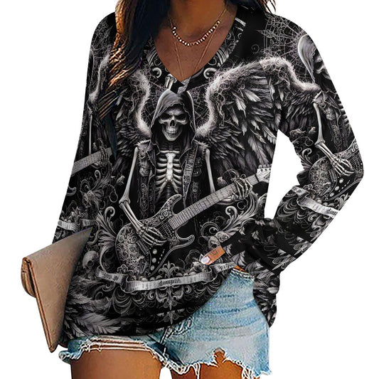 Ghoulish Guitarist: Strumming the Strings of Darkness Women's tee