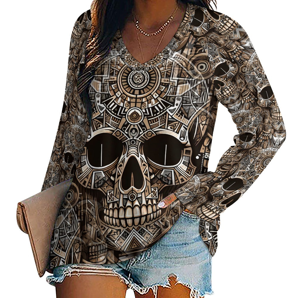 Skull Totem Design - Long Sleeve Tee