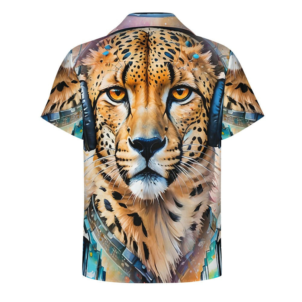 Cheetah Beats - Cuban Collar Shirt