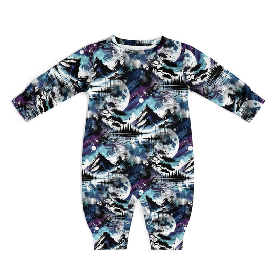 Silent Night - Patterned Baby Onesie - A Serene Winter Dream