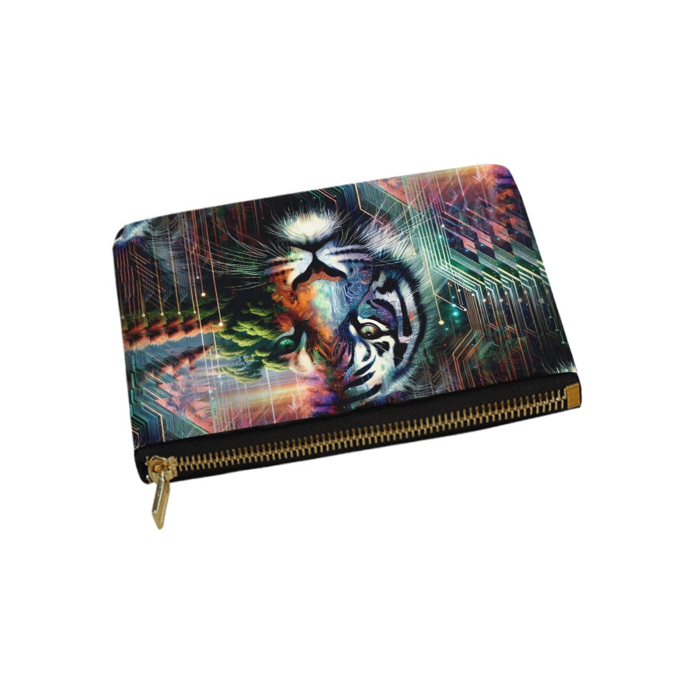 Cybernetic Jungle - Tech Nature Fusion Zip Pouch