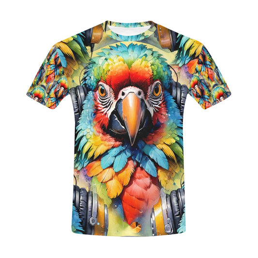 Macaw Beats - Unisex All Over Print T-Shirt