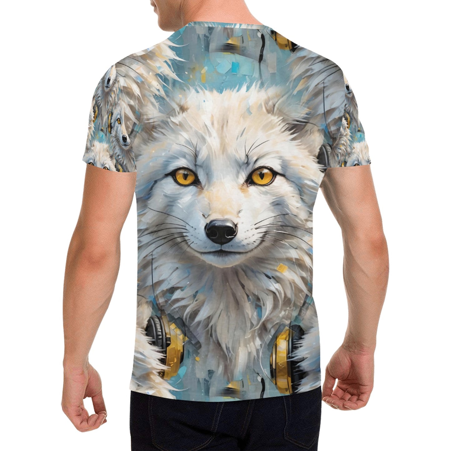 Snowy Fox Beats - Unisex All Over Print T-Shirt