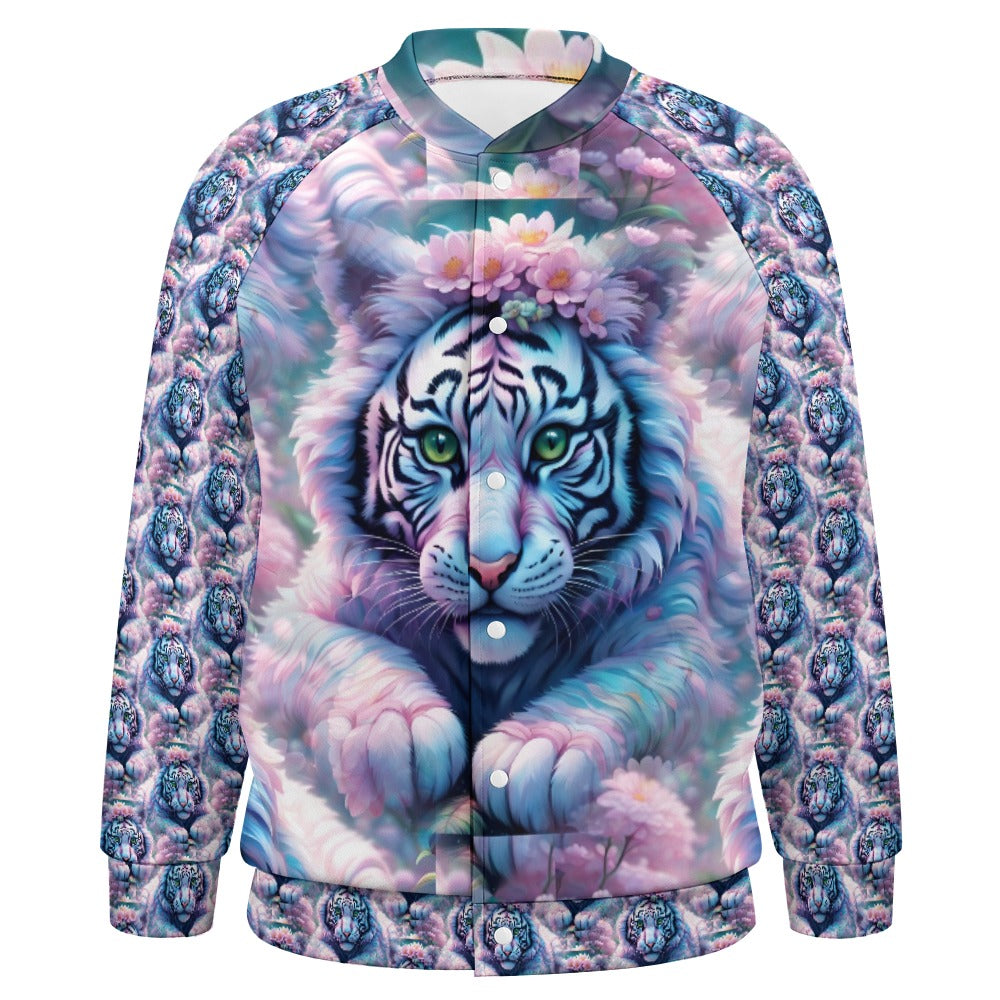 Adorable White Tiger - All-Over-Print Baseball Jacket