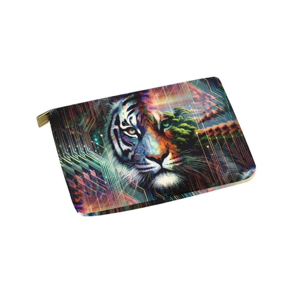 Cybernetic Jungle - Tech Nature Fusion Zip Pouch