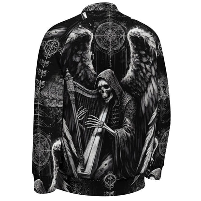 Harp of Shadows Gothic Baseball Jacket - A Haunting Harmony