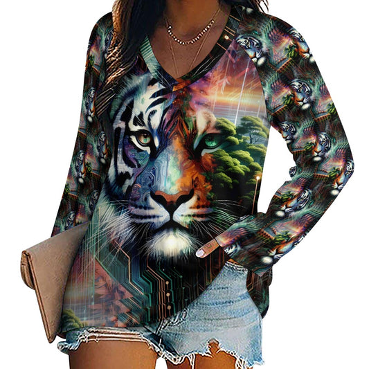 Cybernetic Jungle - Futuristic Women's Tee