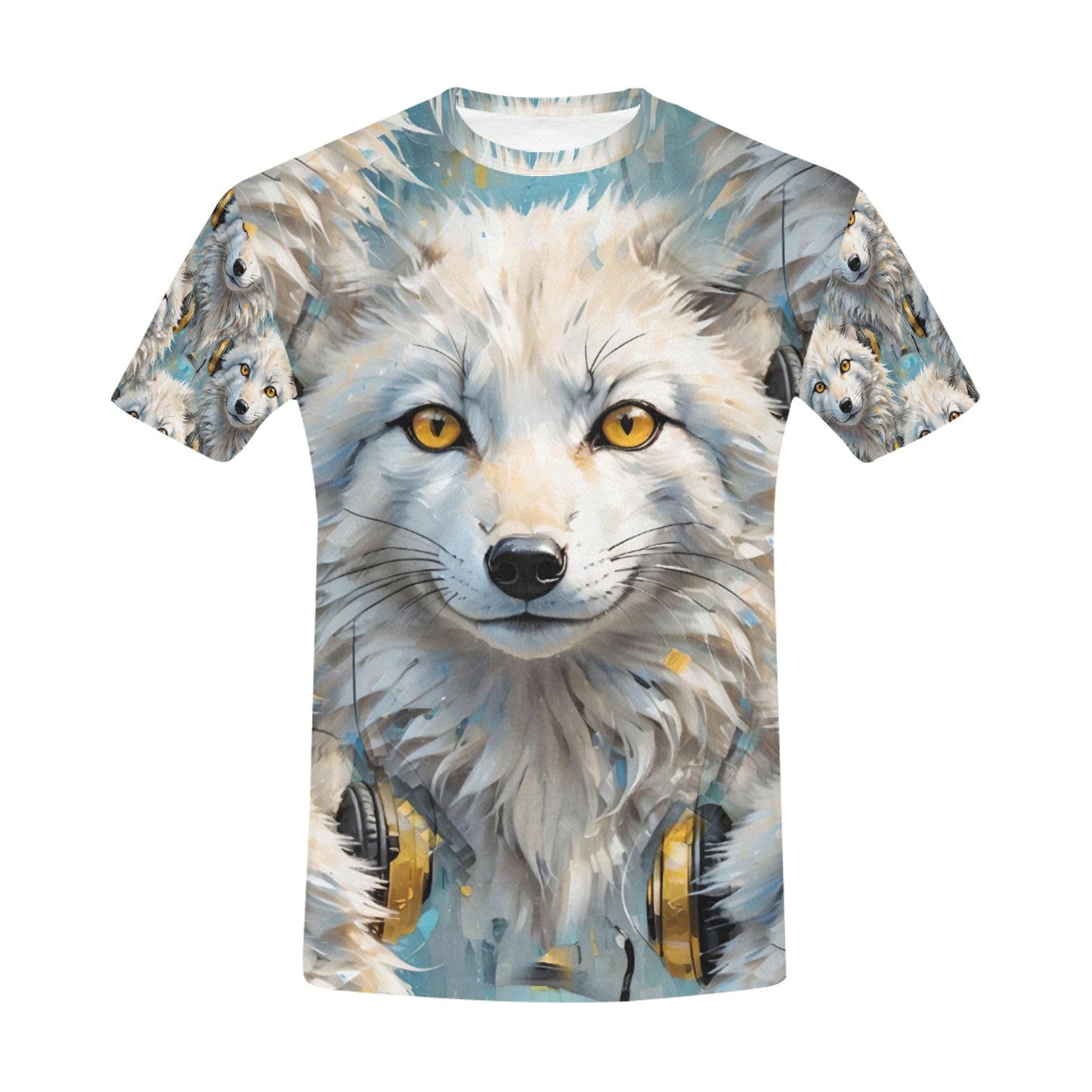 Snowy Fox Beats - Unisex All Over Print T-Shirt