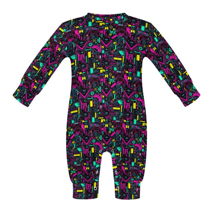 Game Over Galaxy Patterned Baby Onesie - A Futuristic Fashion Statement