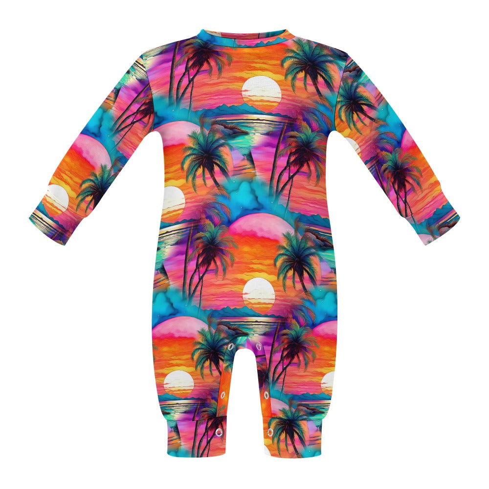 Ocean's Kiss - Patterned Baby Onesie - A Tropical Dream