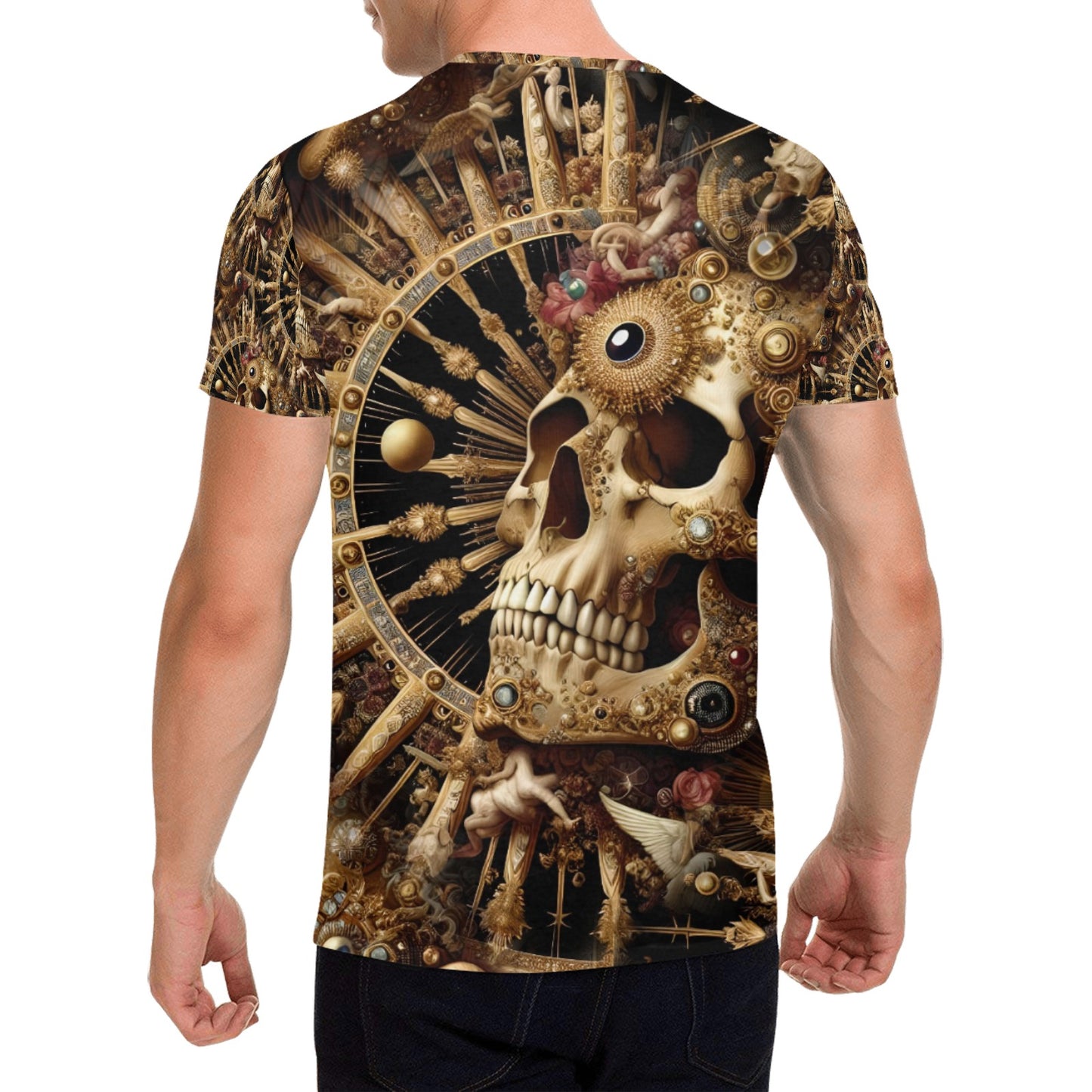 Baroque Bliss - Unisex All Over Print Skull T-Shirt